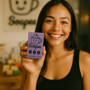 Soapee - Triple Shot Lavender Latte - available at soapee.co.uk